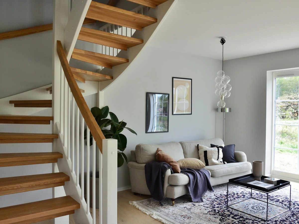 Staircase Painting Varnished Open Tread by Plymouth Painters in Plymouth